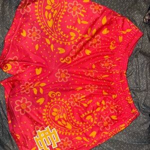 Eric Emanuel Red and Yellow Women's Shorts